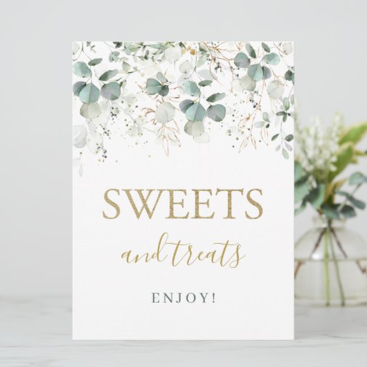 Invitation Symbole Eucalyptus Foliage Sweets & Traitements (Debout devant)