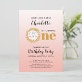 INVITATION SYMBOLE FILLE LEO JOUR PREMIER ANNIVERSAIRE (Debout devant)