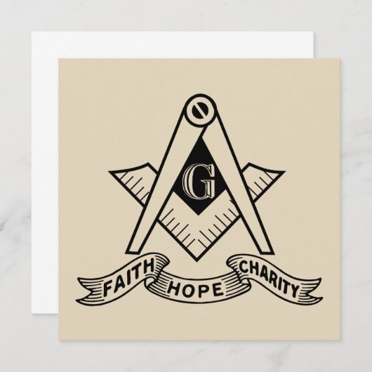 Invitation Symbole franc-maçonnerie (Devant / Derrière)