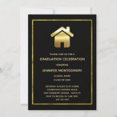 Invitation Symbole Gold House Design immobilier Graduation (Devant)