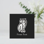 Invitation Symbole hibou blanc (Debout devant)