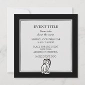 Invitation Symbole hibou blanc (Dos)