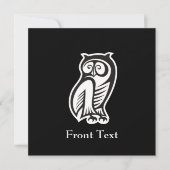 Invitation Symbole hibou blanc (Devant)