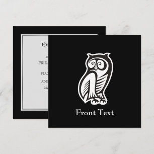 Invitation Symbole hibou blanc