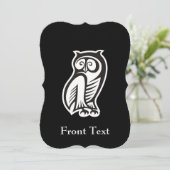 Invitation Symbole hibou blanc (Debout devant)