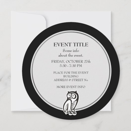 Invitation Symbole hibou blanc (Dos)