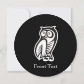 Invitation Symbole hibou blanc (Devant)