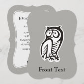 Invitation Symbole hibou noir (Devant / Derrière)