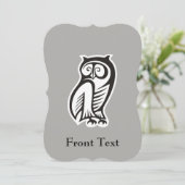 Invitation Symbole hibou noir (Debout devant)