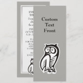Invitation Symbole hibou noir (Devant / Derrière)