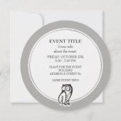 Invitation Symbole hibou noir (Dos)