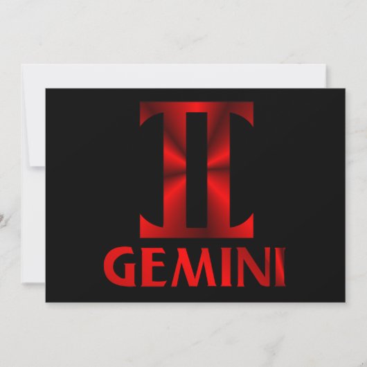 Invitation Symbole Horoscope de Gemini rouge (Devant)