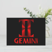 Invitation Symbole Horoscope de Gemini rouge (Debout devant)