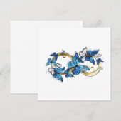 Invitation Symbole infini de papillons Morpho bleus (Devant / Derrière)