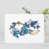 Invitation Symbole infini de papillons Morpho bleus (Debout devant)