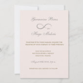 Invitation Symbole infini or rose gris élégant mariage (Devant)