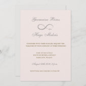 Invitation Symbole infini or rose gris élégant mariage (Devant / Derrière)