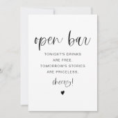 Invitation SYMBOLE JOLIE Minimaliste Boho Funny Open Bar (Devant)
