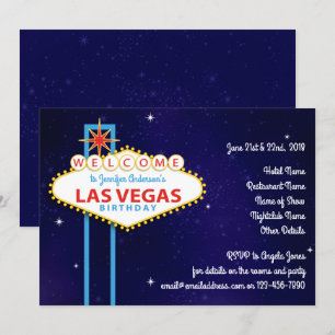 Invitation SYMBOLE Las Vegas Fête d'anniversaire