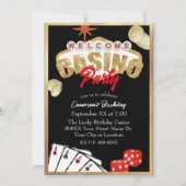 Invitation SYMBOLE Las Vegas Gold Casino Party (Devant)