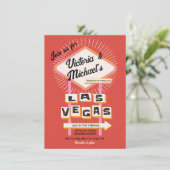 Invitation SYMBOLE Mariage DE Las Vegas Mod Retro (Debout devant)