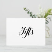 Invitation Symbole Mariage de style calligraphie "Cadeaux" (Debout devant)