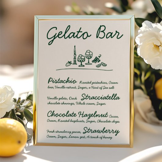 Invitation SYMBOLE Mariage Gelato Bar Gelato Gelato-Dessin Ré