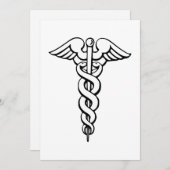 Invitation Symbole Médicale de Caduceus (Devant / Derrière)