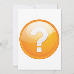 Invitation Symbole moderne gras point d'interrogation orange