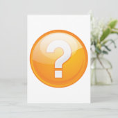 Invitation Symbole moderne gras point d'interrogation orange (Debout devant)