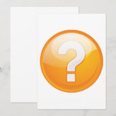 Invitation Symbole moderne gras point d'interrogation orange (Devant / Derrière)
