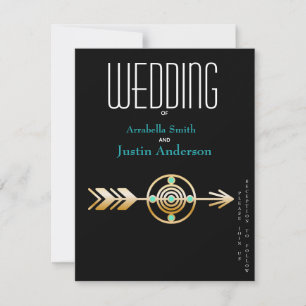 Invitation Symbole Natif Américain Navajo Mariage Noir