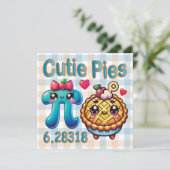 Invitation Symbole Pi mignon et pie Pie Pie Pie (Debout devant)