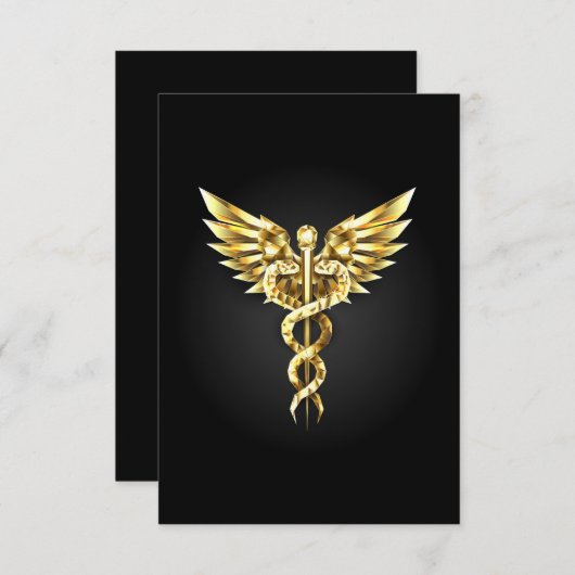 Invitation Symbole Polygonal Or Caduceus (Devant / Derrière)