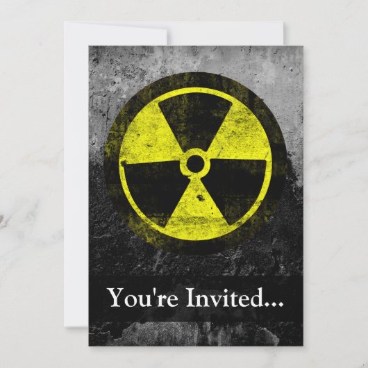 Invitation Symbole radioactif Grunge (Devant)