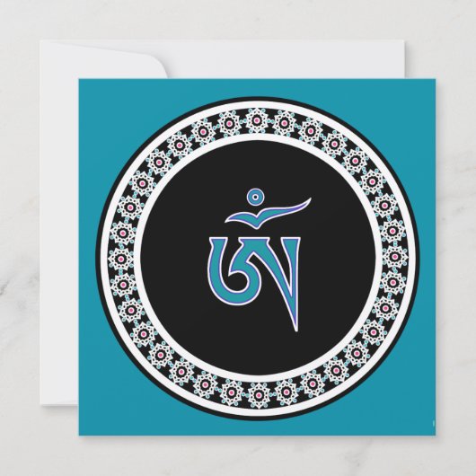 Invitation Symbole tibétain de l'Om dans la ceinture de bijou (Devant)