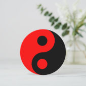 Invitation Symbole Yin Yang rouge et noir Anniversaire (Debout devant)