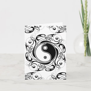 Invitation Symbole Yin & Yang Tatouage Noir et Blanc