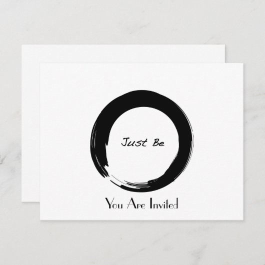 Invitation Symbole zen avec "Just Be" (Devant / Derrière)
