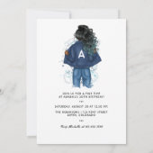 Invitation SYMBOLE Zodiaque Afro-Américain Aquarius Anniversa (Dos)