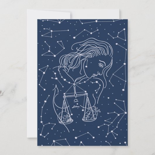 Invitation Symbole Zodiaque de la Girl Libra (Devant)