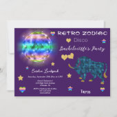Invitation Symbole Zodiaque Disco Rétro Taurus Bachelorette (Devant)