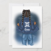 Invitation SYMBOLE Zodiaque Gemini Afro-Américain Fête d'anni (Devant)