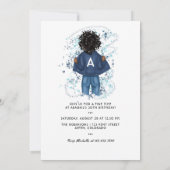 Invitation SYMBOLE Zodiaque Léo Afro-Américain fête d'anniver (Dos)