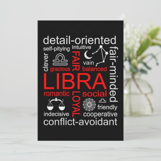 Invitation SYMBOLE Zodiaque Libra (Debout devant)