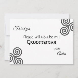 Invitation Symboles celtiques et feuillage sur blanc