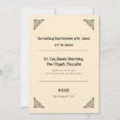 Invitation Symboles celtiques et feuillage sur crème moderne (Dos)