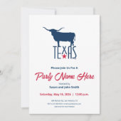 Invitation Symboles du Texas, Longhorn, marine (Devant)