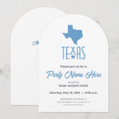 Invitation Symboles du Texas, Texas, bleu (Devant / Derrière)