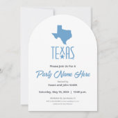 Invitation Symboles du Texas, Texas, bleu (Devant)